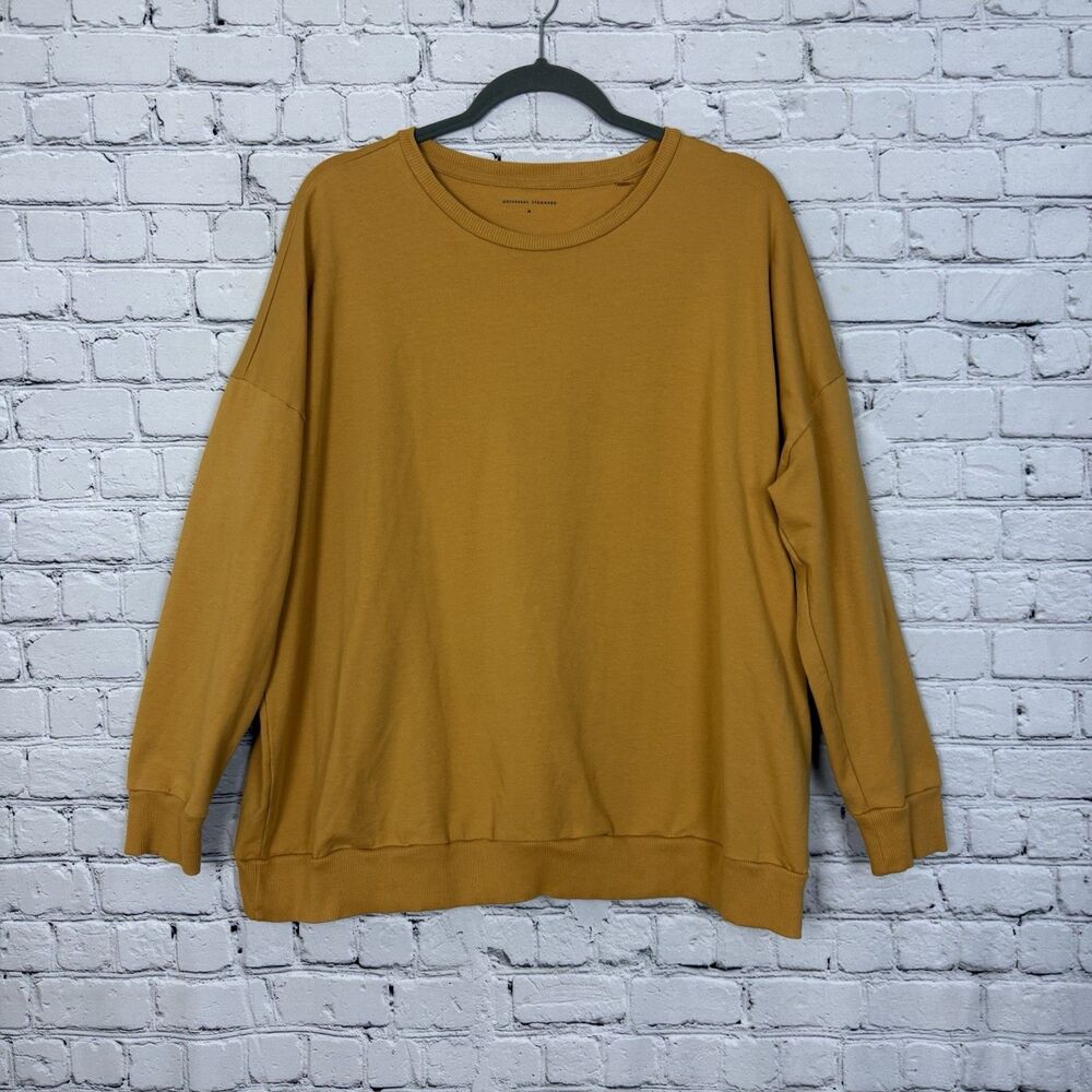 Universal Standard Lauren Classic French Terry Sweatshirt Top Mustard 18-20